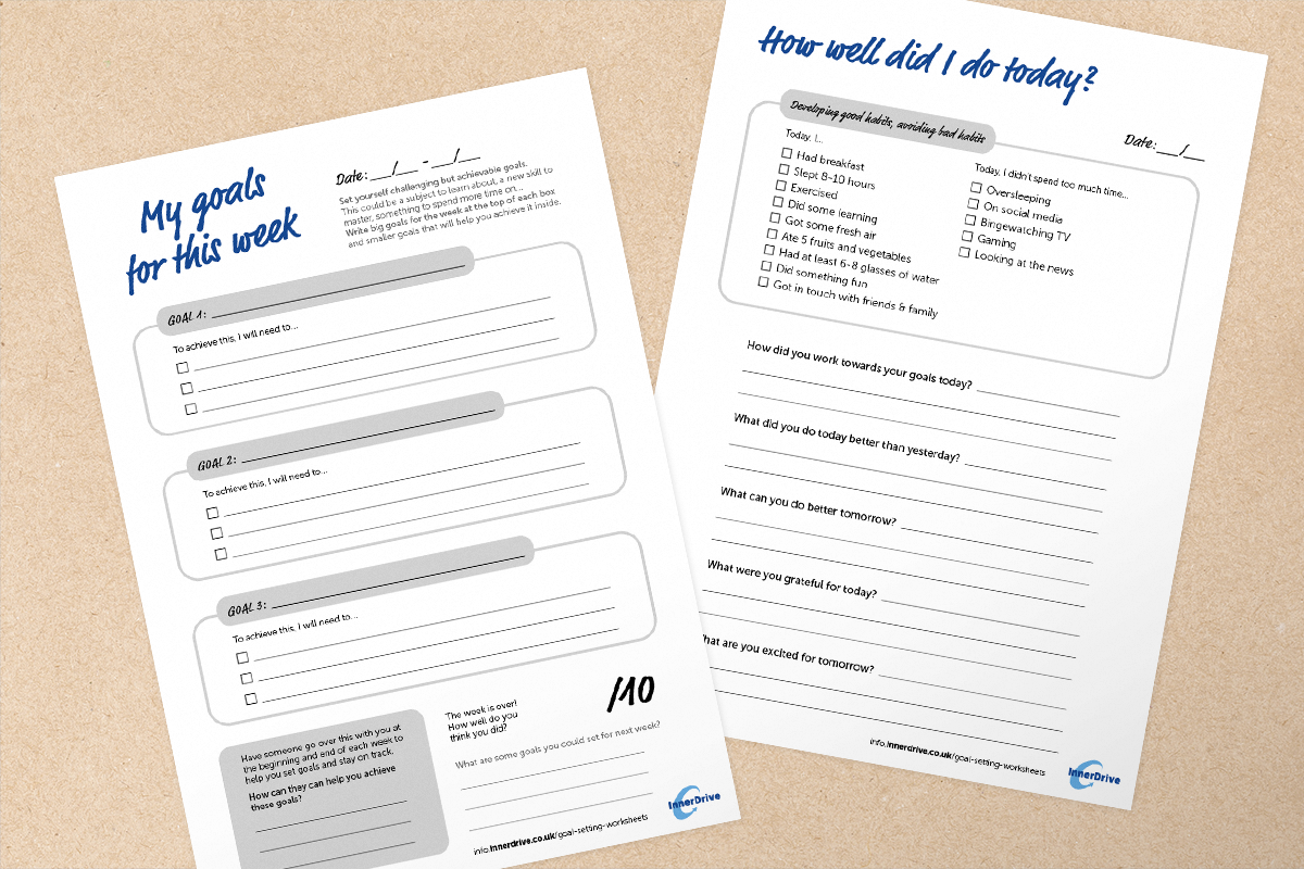 Free goal setting worksheets for students